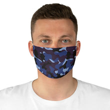 Load image into Gallery viewer, Blue, Purple and Black Camo Printed Cloth Fabric Face Mask Colorful Camouflage
