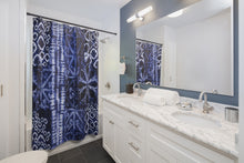 Load image into Gallery viewer, Tie Dye Patten Shibori Style Blue and White Printed Shower Curtain
