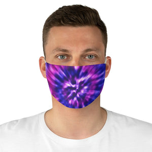 Tie Dye Fabric Face Mask Bright Colored Purple, Pink and Blue Printed Cloth