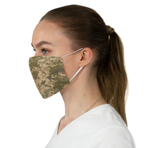 Digital Camo Printed Cloth Fabric Face Mask Brown, Green and Tan Camouflage Army Military