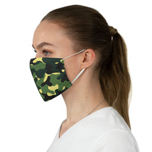 Load image into Gallery viewer, Green Camo Printed Cloth Fabric Face Mask Colorful Green, Yellow and Black Camouflage
