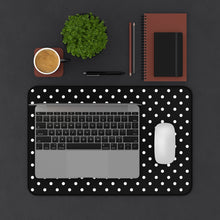 Load image into Gallery viewer, Black and White Polkadot Desk Mat Keyboard Pad
