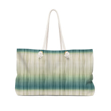 Load image into Gallery viewer, Green and Beige Tie Dye Style Pattern Boho Weekender Bag For Shopping, Traveling, Oversized Tote With Rope Handles
