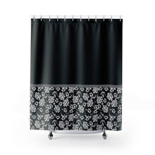 Load image into Gallery viewer, Baroque Shower Curtain In Black Contrast Color Block Pattern
