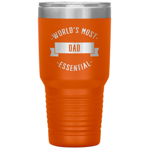 World's Most Essential Dad Powder Coated Tumbler Stainless Steel Insulated With Lid