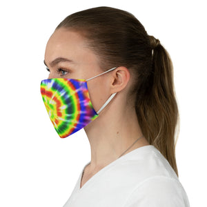 Tie Dye Fabric Face Mask Bright Colored Rainbow Printed Cloth
