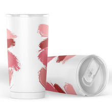 Load image into Gallery viewer, White With Lipstick Smudges and Smears Makeup Design Insulated Travel Coffee Mug Water Cup Stainless Steel
