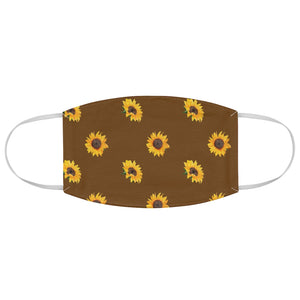 Brown With Sunflower Pattern Printed Cloth Fabric Face Mask Farmhouse Country