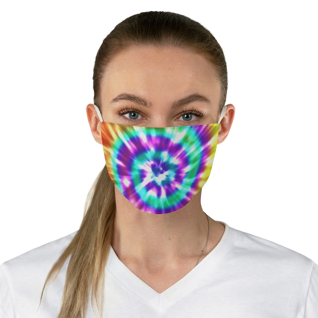 Fabric Face Mask Tie Dye Bright Colored Rainbow Printed Cloth