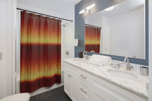 Red, Yellow and Orange Tie Dye Style Shower Curtain
