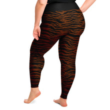 Load image into Gallery viewer, Dark Tiger Print Leggings Plus Size 2X - 6X Squat Proof
