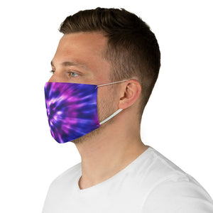 Tie Dye Fabric Face Mask Bright Colored Purple, Pink and Blue Printed Cloth