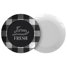 Load image into Gallery viewer, Farm Fresh Black White and Gray Buffalo Check 10&quot; Unbreakable Dinner Plates
