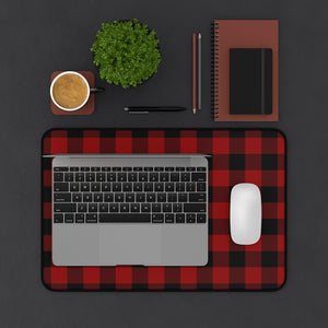 Red and Black Buffalo Plaid Desk Mat