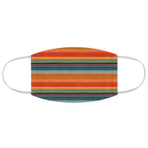 Mexican Serape Colorful Stripes Pattern Printed Fabric Face Mask Southwestern Orange
