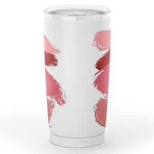 White With Lipstick Smudges and Smears Makeup Design Insulated Travel Coffee Mug Water Cup Stainless Steel