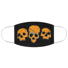 Load image into Gallery viewer, Orange Skulls on Black Fabric Face Mask Printed Cloth Halloween

