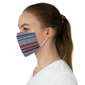 Blue and Red Serape Ethnic Colorful Pattern Printed Fabric Face Mask Aztec Tribal
