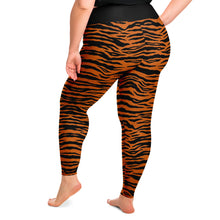 Load image into Gallery viewer, Tiger Print Plus Size Leggings Orange and Black 2X - 6X Squat Proof
