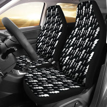 Load image into Gallery viewer, Lightning Bolts Pattern Black and White Car Seat Covers
