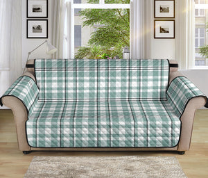 Mint, White and Black Plaid Tartan Furniture Slipcovers