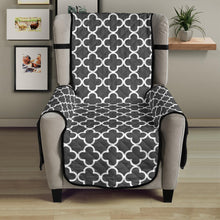 Load image into Gallery viewer, Dark Gray and White Quatrefoil Furniture Slipcover Protectors
