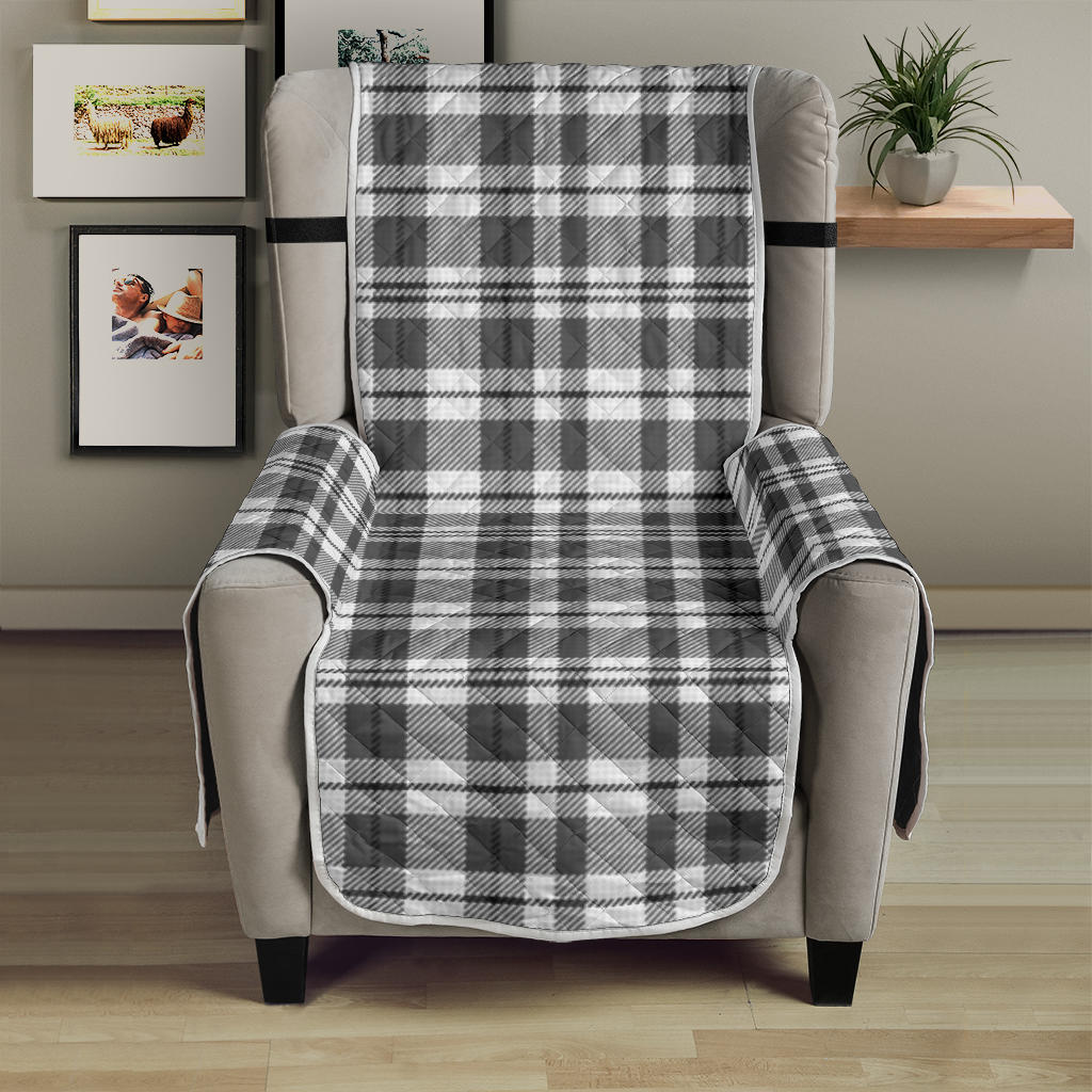 Gray and White Plaid Armchair Slipcover Protector For 23