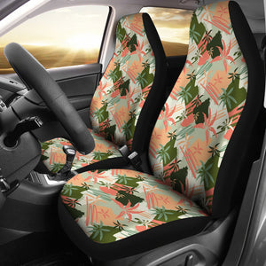 Peach, Green and Coral Palm Tree Pattern Car Seat Covers