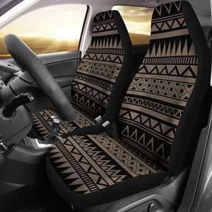 Stone Brown and Black Tribal Pattern Abstract Ethnic Car Seat Covers