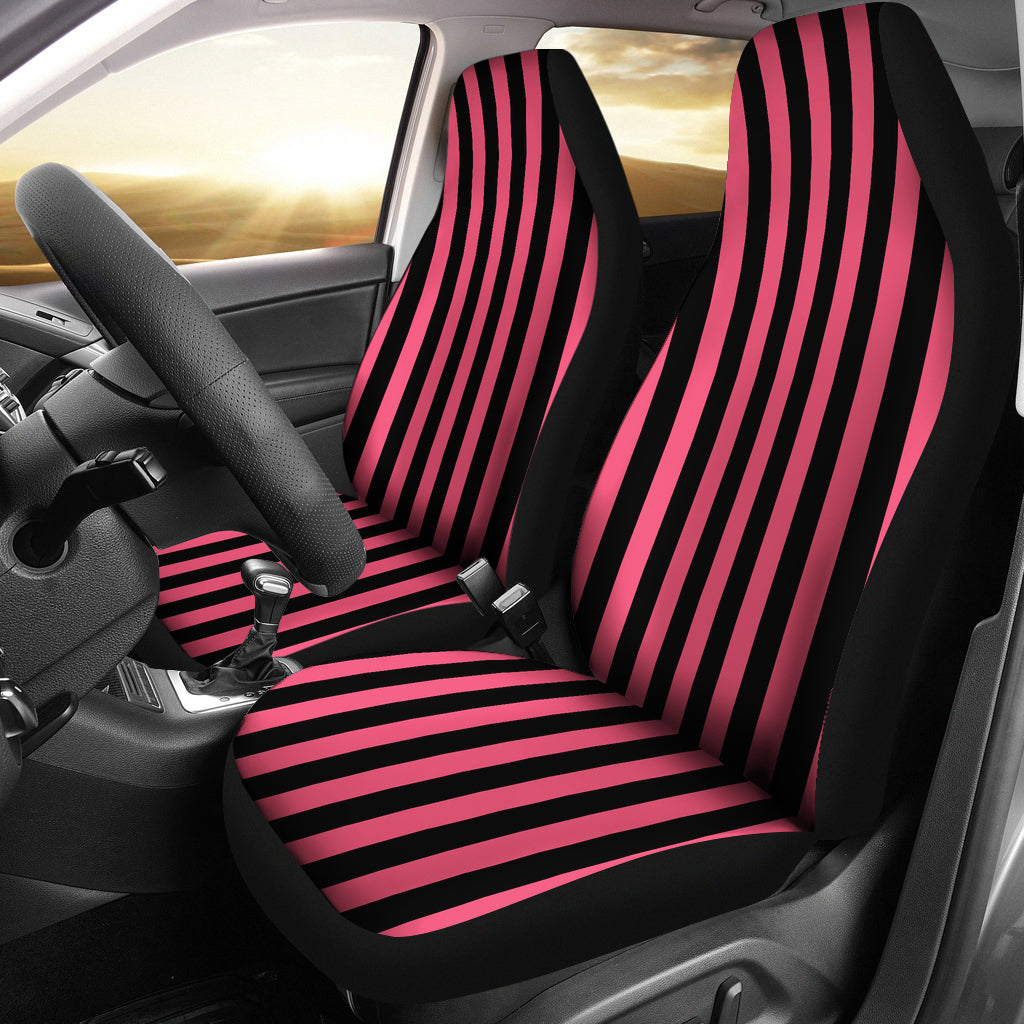 Pink and Black Striped Car Seat Covers Seat Protectors