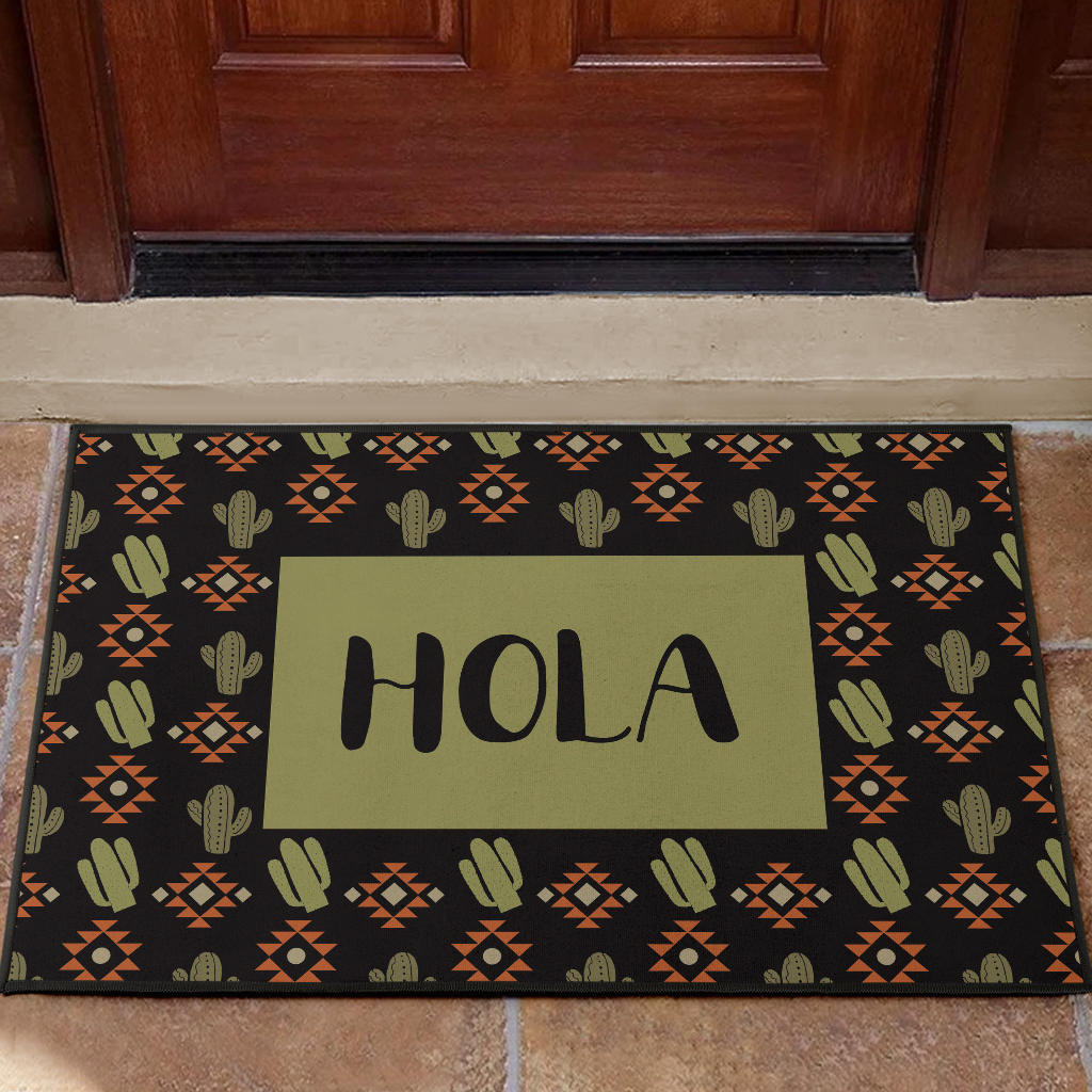 Hola Cactus Pattern Doormat Welcome Mat Southwestern Pattern