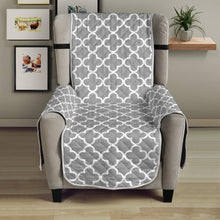 Load image into Gallery viewer, Gray and White Quatrefoil Furniture Slipcover Protectors Medium
