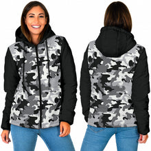 Load image into Gallery viewer, Camouflage Puffer Jacket Women&#39;s Coat Quilted Hooded
