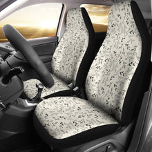 Load image into Gallery viewer, Off White With Black and Gray Leaves Car Seat Covers
