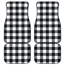 Load image into Gallery viewer, Black and White Buffalo Check Marled Pattern Floor Mats
