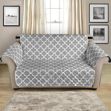 Load image into Gallery viewer, Gray and White Quatrefoil Furniture Slipcover Protectors Medium

