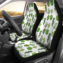 Load image into Gallery viewer, White With Cactus Pattern Car Seat Covers Set
