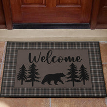 Load image into Gallery viewer, Bear With Pine Trees Welcome Mat Door Mat
