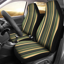 Load image into Gallery viewer, Tuscan Stripes Car Seat Covers Green and Black and Stone Earth Tones
