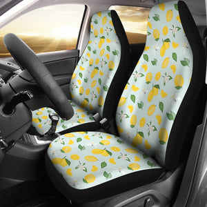 Minty Lemon Pattern Car Seat Covers Set