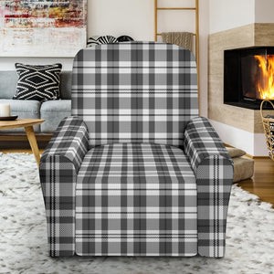 Gray and White Plaid Recliner Stretch Slipcover Protector
