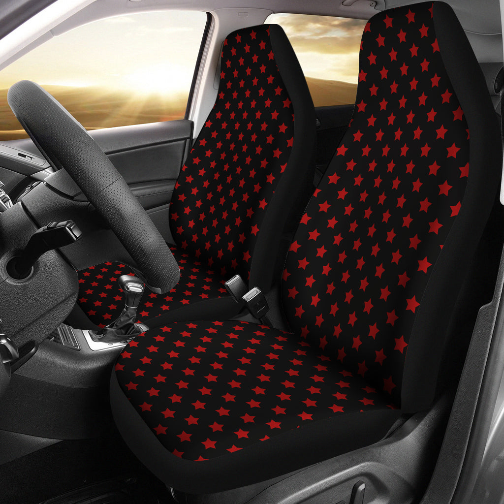Black With Red Stars Car Seat Covers Seat Protectors