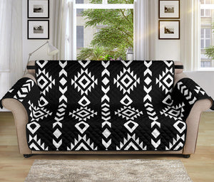Black and White Ethnic Tribal Pattern 70" Sofa Protector Couch Slipcover