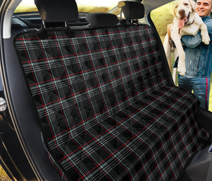 Black, Red, White and Gray Plaid Tartan Back Seat Cover For Pets