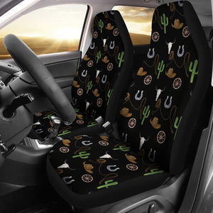 Western Pattern Cowboy Style Car Seat Covers Set