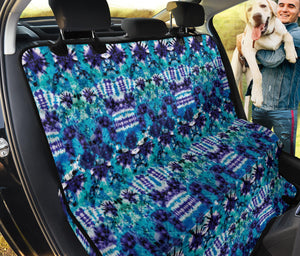 Teal Purple and Blue Tie Dye Back Seat Cover For Pets Dog Hammock