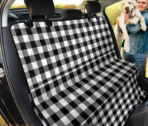 Black and White Buffalo Plaid Back Bench Seat Cover For Pets Dogs