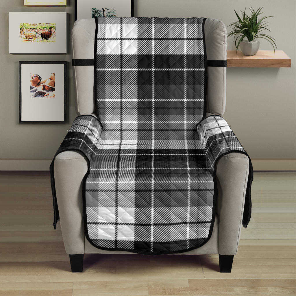 Gray, Black and White Plaid Tartan Furniture Slipcovers