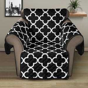 Black and White Quatrefoil Pattern Furniture Slipcover Protectors