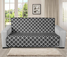 Load image into Gallery viewer, Dark Gray and White Quatrefoil Furniture Slipcover Protectors
